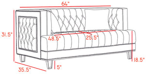 Lucas Grey Velvet Loveseat