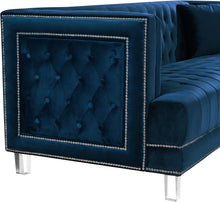 Load image into Gallery viewer, Lucas Navy Velvet Chair
