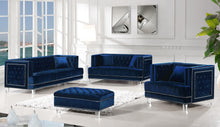 Load image into Gallery viewer, Lucas Navy Velvet Chair
