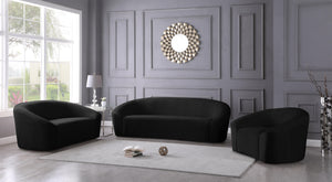 Riley Black Velvet Loveseat