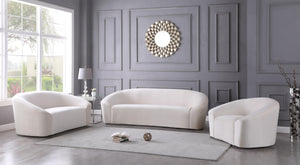 Riley Cream Velvet Loveseat