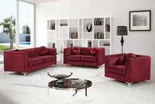 Load image into Gallery viewer, Isabelle Burgundy Velvet Loveseat
