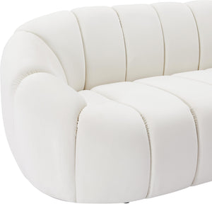 Elijah Cream Velvet Loveseat