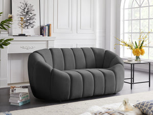 Elijah Grey Velvet Loveseat