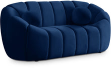 Load image into Gallery viewer, Elijah Navy Velvet Loveseat image
