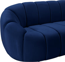 Load image into Gallery viewer, Elijah Navy Velvet Loveseat
