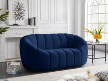 Load image into Gallery viewer, Elijah Navy Velvet Loveseat
