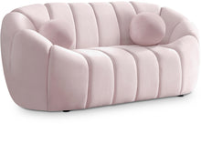 Load image into Gallery viewer, Elijah Pink Velvet Loveseat image
