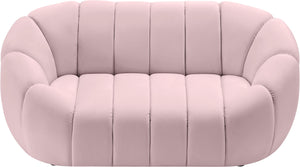 Elijah Pink Velvet Loveseat