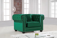 Load image into Gallery viewer, Bowery Green Velvet Chair
