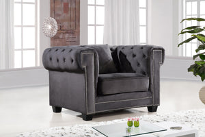 Bowery Grey Velvet Chair