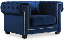 Load image into Gallery viewer, Bowery Navy Velvet Chair image
