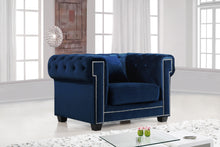 Load image into Gallery viewer, Bowery Navy Velvet Chair
