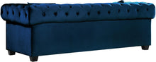 Load image into Gallery viewer, Bowery Navy Velvet Sofa
