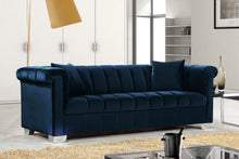 Load image into Gallery viewer, Kayla Navy Velvet Sofa
