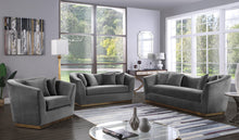 Load image into Gallery viewer, Arabella Grey Velvet Loveseat
