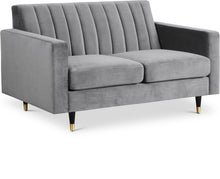 Load image into Gallery viewer, Lola Grey Velvet Loveseat image
