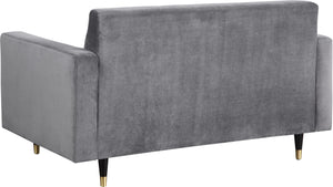 Lola Grey Velvet Loveseat