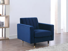 Load image into Gallery viewer, Lola Navy Velvet Chair
