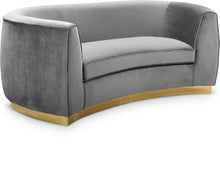 Load image into Gallery viewer, Julian Grey Velvet Loveseat image
