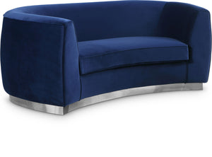 Julian Navy Velvet Loveseat