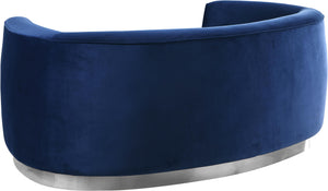 Julian Navy Velvet Loveseat