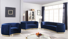 Load image into Gallery viewer, Julian Navy Velvet Loveseat
