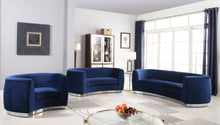 Load image into Gallery viewer, Julian Navy Velvet Loveseat
