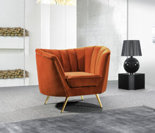 Load image into Gallery viewer, Margo Cognac Velvet Chair
