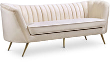 Load image into Gallery viewer, Margo Cream Velvet Sofa image
