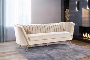 Margo Cream Velvet Sofa