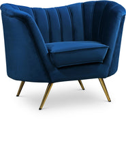 Load image into Gallery viewer, Margo Navy Velvet Chair
