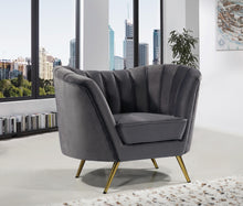 Load image into Gallery viewer, Margo Grey Velvet Chair
