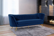 Load image into Gallery viewer, Margo Navy Velvet Sofa
