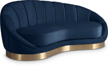 Load image into Gallery viewer, Shelly Navy Velvet Chaise
