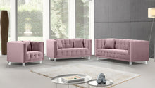 Load image into Gallery viewer, Mariel Pink Velvet Loveseat
