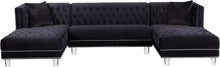 Load image into Gallery viewer, Moda Black Velvet 3pc. Sectional
