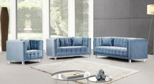 Load image into Gallery viewer, Mariel Sky Blue Velvet Loveseat
