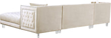 Load image into Gallery viewer, Moda Cream Velvet 3pc. Sectional
