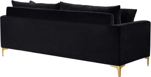 Naomi Black Velvet Sofa