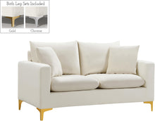 Load image into Gallery viewer, Naomi Cream Velvet Loveseat
