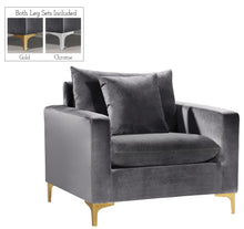 Load image into Gallery viewer, Naomi Grey Velvet Chair

