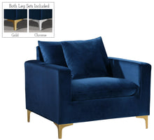 Load image into Gallery viewer, Naomi Navy Velvet Chair
