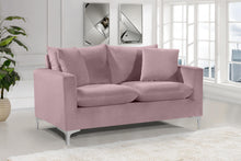 Load image into Gallery viewer, Naomi Pink Velvet Loveseat
