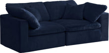 Load image into Gallery viewer, Cozy Navy Velvet Cloud Modular Sofa
