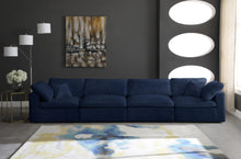 Load image into Gallery viewer, Cozy Navy Velvet Cloud Modular Sofa
