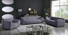 Load image into Gallery viewer, Naya Grey Velvet Loveseat
