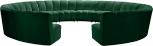 Infinity Green Velvet 12pc. Modular Sectional