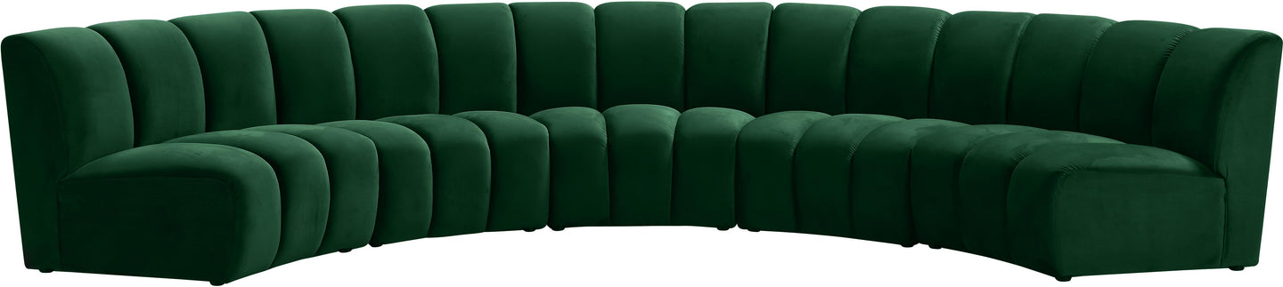 Infinity Green Velvet 5pc. Modular Sectional image