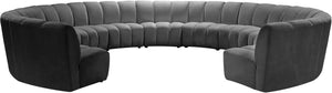 Infinity Grey Velvet 11pc. Modular Sectional